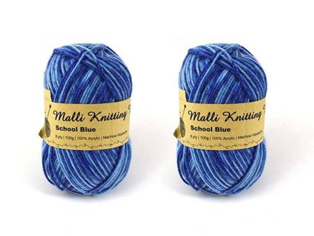 School Blue Multi Coloured Yarn Cheap