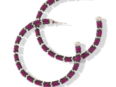 Magenta Large Hoop Earrings Discount