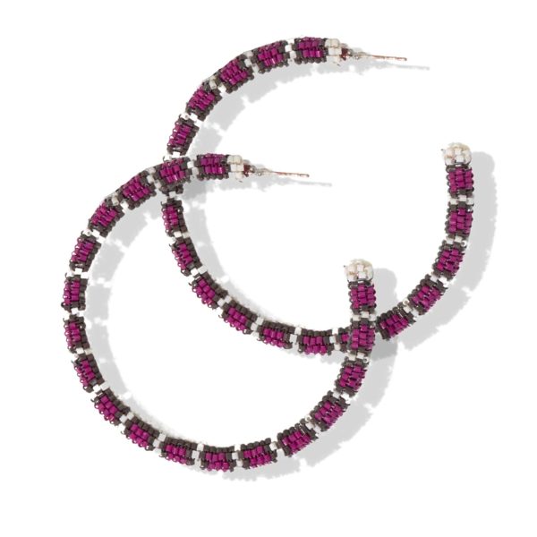 Magenta Large Hoop Earrings Discount