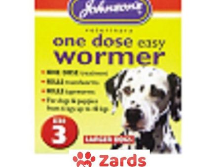 Johnson s: One Dose easy Wormer; Size-3 - For Dogs Up to 40Kg Cheap