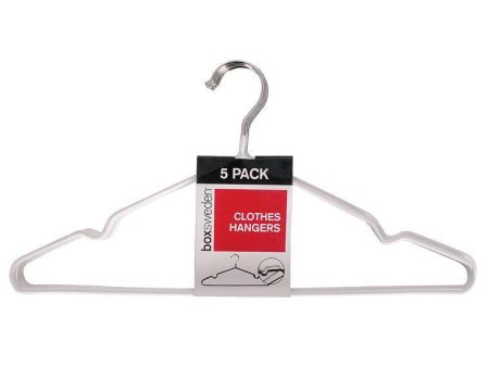 Clothes Hanger, Metal, Non Slip, 5pk, 2 Assorted Cheap