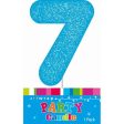 Candle Single Number Glitter Blue 7 For Discount