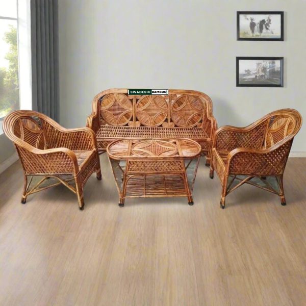 Bamboo Cane Sofa Set For Home, Office and Garden Online