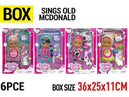 Singing Doll in costume with  Accessories, 4 Assorted, 3pcs Discount