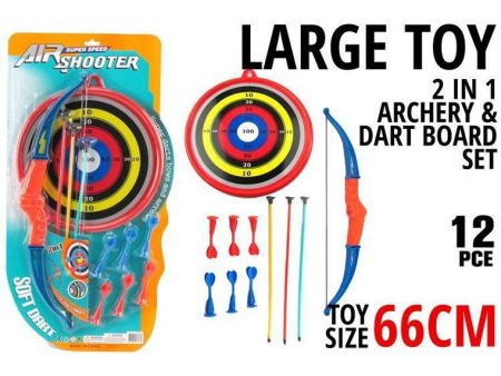 3 in 1 Archery and Dart Board Set, 12pcs For Discount