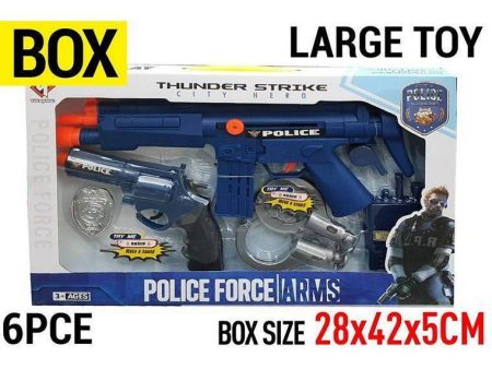 Police Playset with Guns, Cuffs, Badge, Radio, 6pcs For Sale