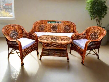 Bamboo 5 Seater Kite Sofa Set with Table for Home and Garden Online now