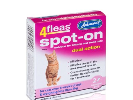 Johnson s 4fleas Spot-On for Cats and Kittens Up To 4kg 2 Treatments For Cheap