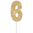 Cake Toper Number Glitter Gold 6 Online Hot Sale