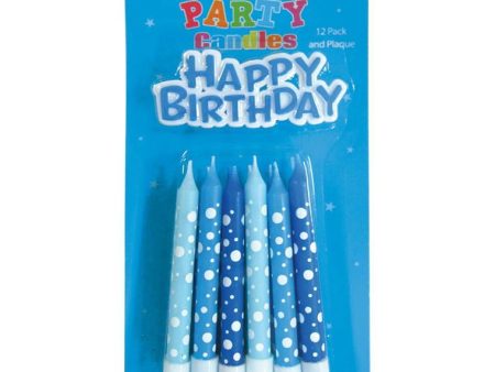 Candle 12Pk Plque W Hldr Blues For Cheap