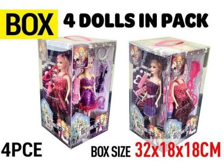 Deluxe Fashion Doll with Accessories, 4pcs For Discount