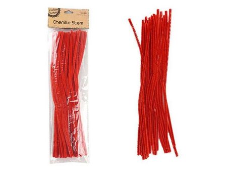 Chenille Stems, Red, 50pk For Sale