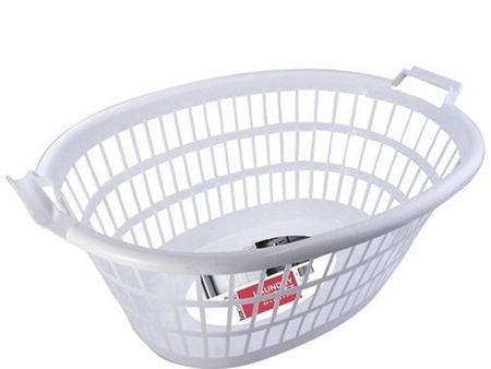 Laundry Basket, Oval, White, 63X43.5X27cm Supply