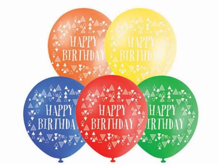 Balloon 10Pk Printed Happy Bday Supply