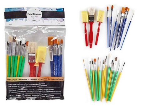 Artist Paint Brush Set, Assorted, 25pk Fashion