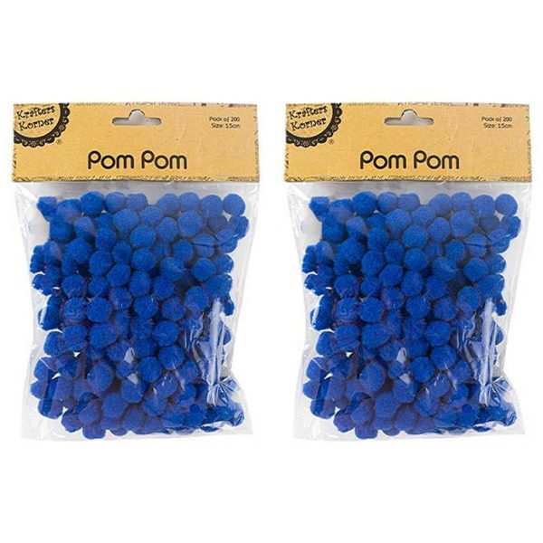 Pom Pom, Dark Blue, 200pk, 1.5cm Discount