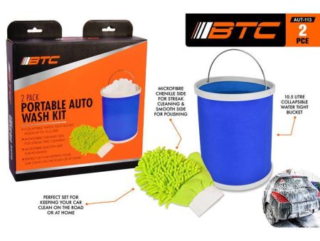 Portable Auto Wash Kit Bucket and Mitt Fashion