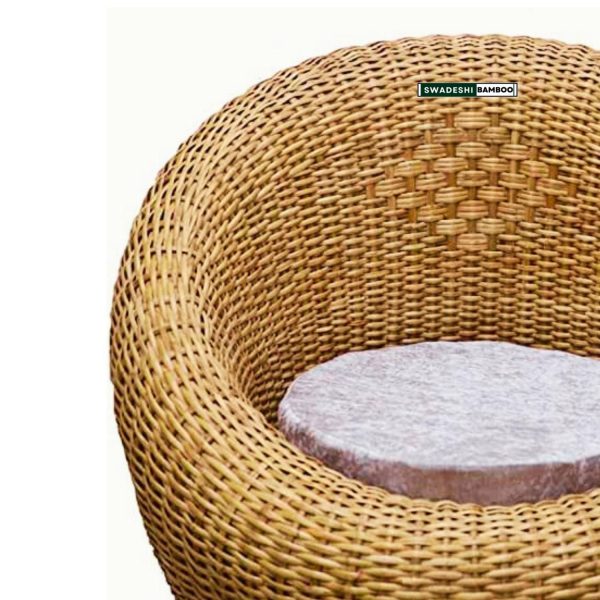 Cane Rattan Bamboo 5 Seater Bunai Apple Sofa Set For Home and Garden on Sale