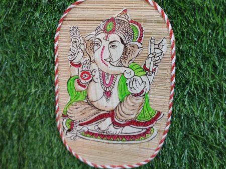 Handicrafted Bamboo Mat Wall Décor 7.5*4.5  (Ganesh) Supply