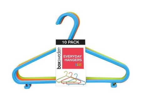 Kids Plastic Hangers, 10pk, 29X17cm For Cheap