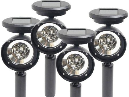 4 Pack Solar Black PP Spot light, 3pc, White LED Sale