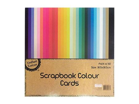 Scrapbook Colour Cards, 60pk Hot on Sale