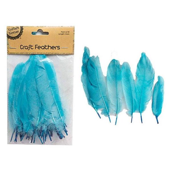 Craft Blue Feathers, 50pk, 14cm Sale