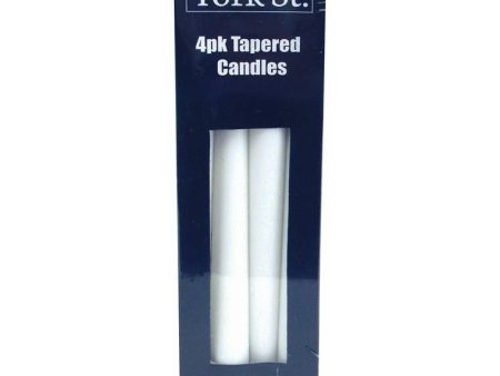 York St Candle Unscented Taper 25cm 4pk Fashion