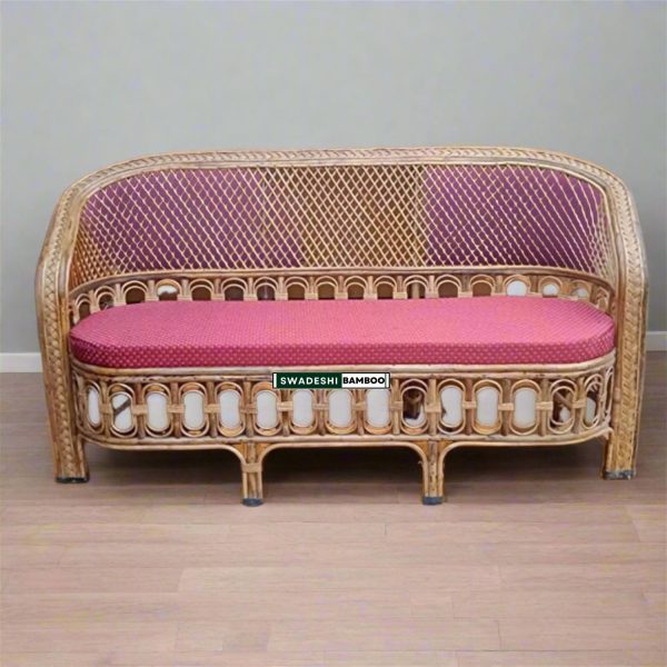 Cane Rattan Bamboo 3 Seater Couch For home, Office and Garden Discount