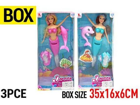 Mermaid Doll Set with Dolphin, 30cm, 3pcs For Sale