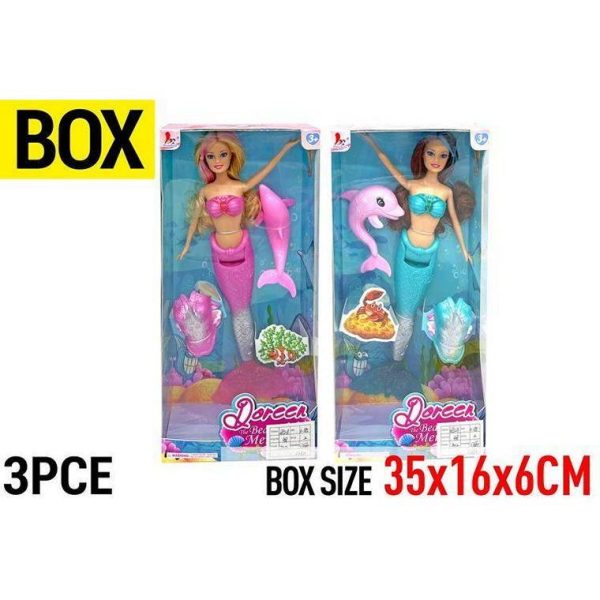 Mermaid Doll Set with Dolphin, 30cm, 3pcs For Sale