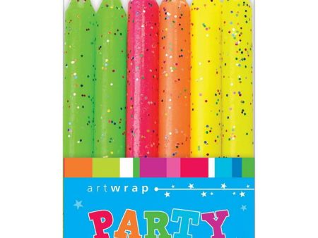 Candle 12Pk 8Cm Fluro Glitter For Cheap