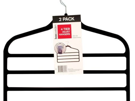 Velvet Hangers, 4 Tier, 2pk, 45cm Fashion