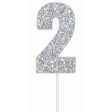 Cake Toper Number Glitter Silver 2 Online Hot Sale