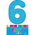 Candle Single Number Glitter Blue 6 Online