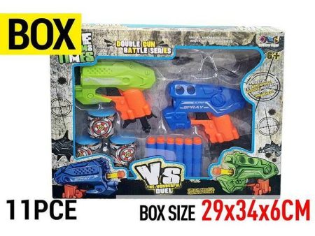 Dart Gun Set with  6 Foam, Darts and 3 Targets, 2pk, 13cm Online Hot Sale