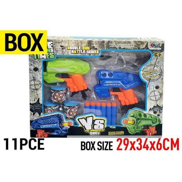 Dart Gun Set with  6 Foam, Darts and 3 Targets, 2pk, 13cm Online Hot Sale