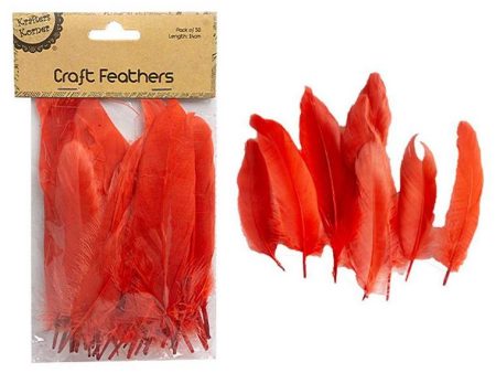 Craft Red Feathers, 50pk, 14cm Online Sale