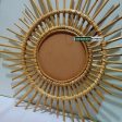 Swadeshi Bamboo Sun Mirror, Rattan Mirror Boho Mirror For Sale