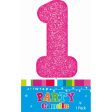 Candle Single Number Glitter Pink 1 Discount