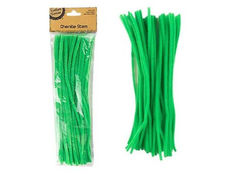 Chenille Stems, Green, 50pk Sale