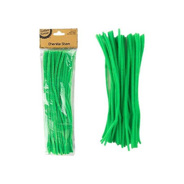 Chenille Stems, Green, 50pk Sale