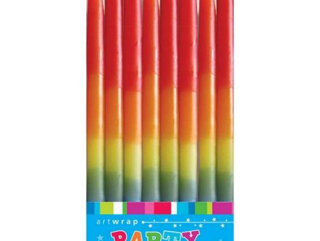 Candle 16Pk 12Cm Rinbow Supply