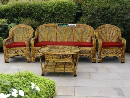 Handmade Cane Rattan Bamboo 5 Seater Designer Sofa Set with table For Home, Office and Garden Cheap