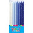 Candle 16Pk 12Cm Glitter Blues For Sale