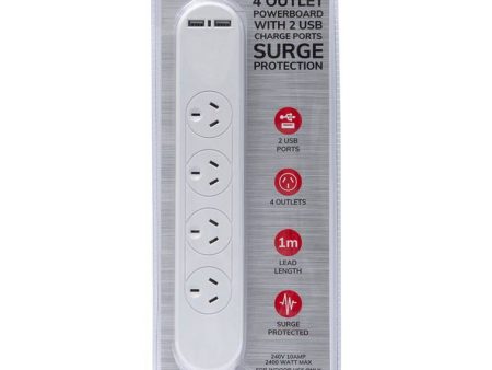 5 Outlet 2 USB Powerboard with Surge Protection Hot on Sale