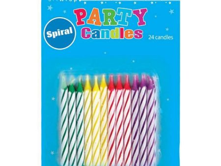 Candle Small 24Pk Spral Assorted For Sale