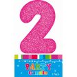 Candle Single Number Glitter Pink 2 on Sale