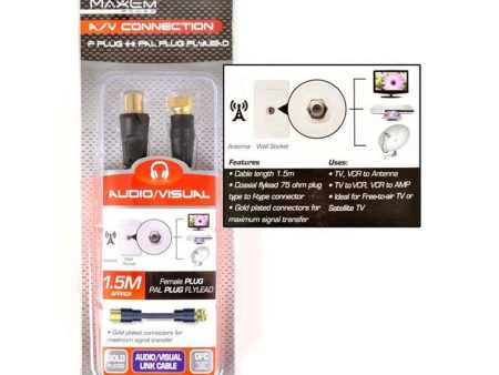 A Vconnect Fplug to Pal Plug, FlyLead 1.5m Cheap