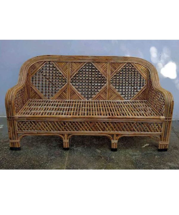 Three Seater Designer Bamboo Sofa Set For Home, Office and Garden Online now